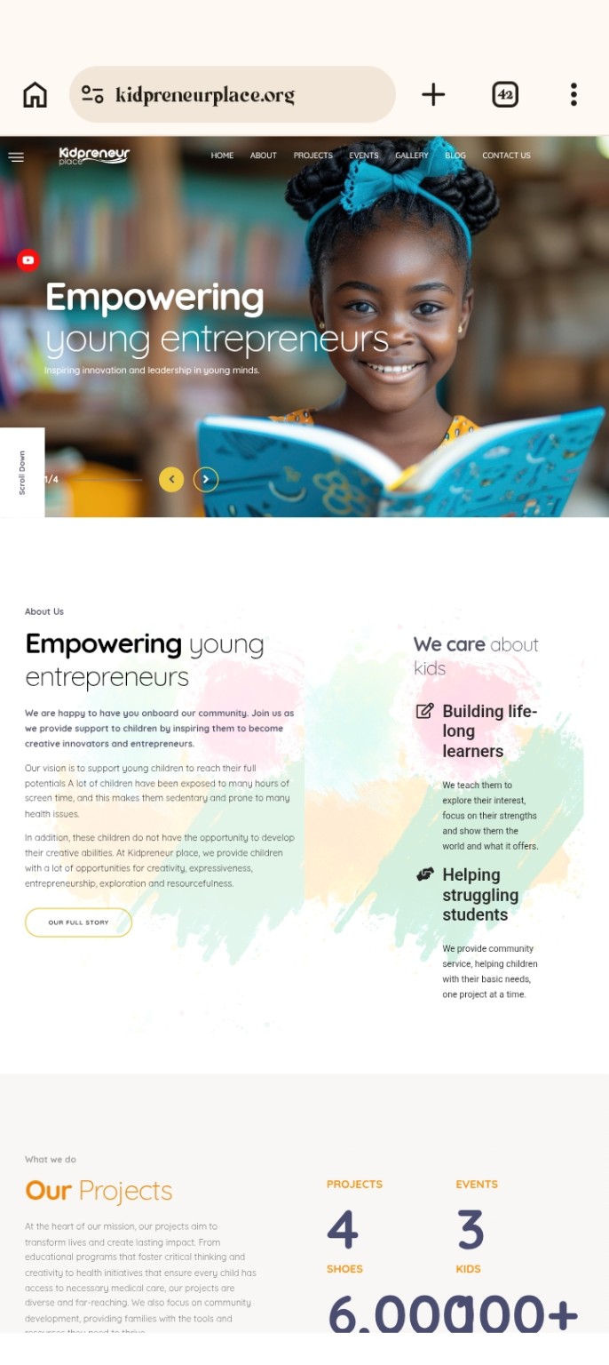 Kidpreneur Place website screenshot